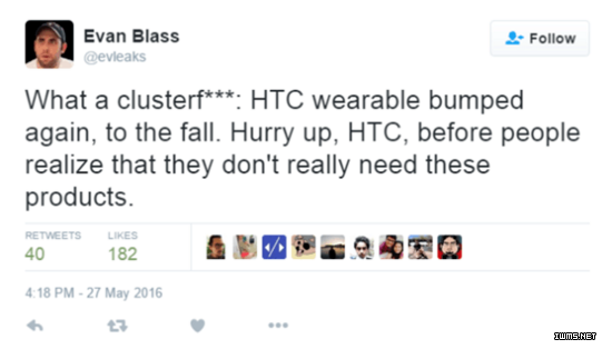 HTC智能手表什么时候上市？不出所料第4次跳票